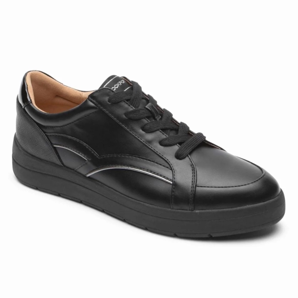 Rockport Women's TF Navya Retro Sneak Black Textile/Synthetic Eco CI9675 Sz9.5